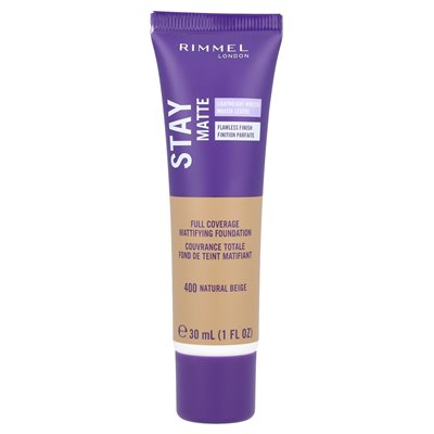 Rimmel London, Stay Matte, Full Countage Mattifing Foundation, 400 Natural Beige, 1 Fl Oz (30 ml) Rimmel London, Stay Matte, Full Countage Mattifing Foundation, 400 Natural Beige, 1 Fl Oz (30 ml)