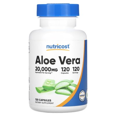 Nutricost, Aloe Vera, 20 000 mg, 120 kapsułek