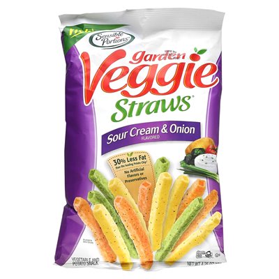 Portion wise, garden veggie straws, sour cream and onion, 4.25 oz (120 g)