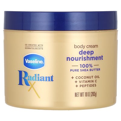 Vaseline, Radiantx, Cream Body Cream Deep Derisment, 10 uncji (283 g)
