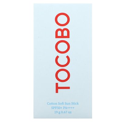 Tocobo, bawełniany miękki sztyft, SPF 50+ PA +++, 0,67 uncji (19 g)