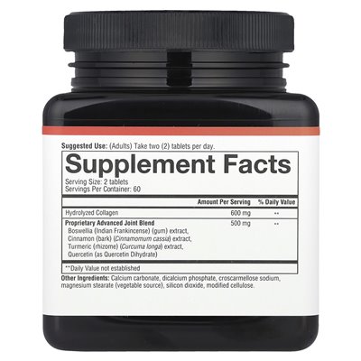 Youteoria, wspólny kolagen, zaawansowana formuła + Boswellia, 120 tabletek