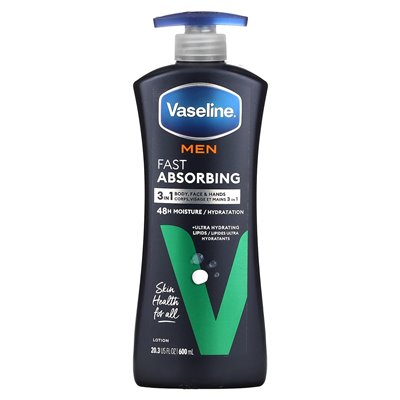 Wazelina, mężczyźni, szybko pochłaniający balsam do ciała i twarzy, 20,3 fl oz (600 ml)