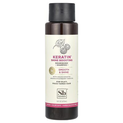 SOAPBOX, odżywcze szampon, keratyna połysk, dla jedwabistych, puszonych włosów, 16 fl oz (473 ml)
