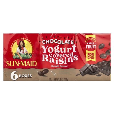 Sun-Maid, Yogurt-Covered Raisins, Chocolate, 6 Boxes, 1 Ounce (28 G)