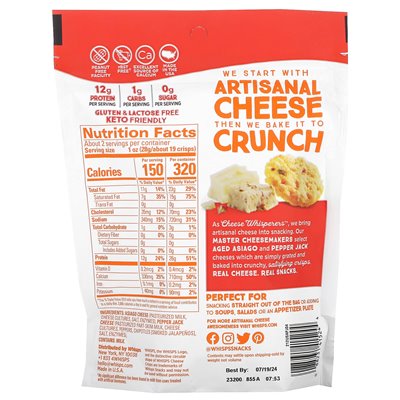 Whisps, Chips Chips, Asiago &amp Pepper Jack, 2,12 uncji (60 g)