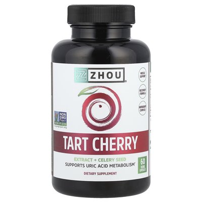 Zhou Nutrition, Wyciąg z Wiśni + Nasiona Seler, 60 Wegetariańskich Kapsułek Zhou Nutrition, Wyciąg z Wiśni + Nasiona Seler, 60 Wegetariańskich Kapsułek