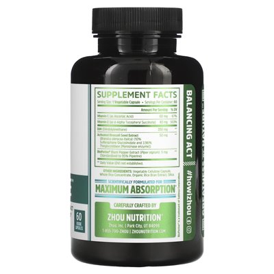 Zhou Nutrition, Dim Active, Hormonal Balance Complex, 60 kapsułek wegetariańskich