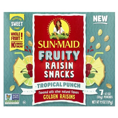Sun-Maid, Rosinen-Fruchtsnacks, Tropical Punch, 7 Beutel, je 0,7 oz (20 g)