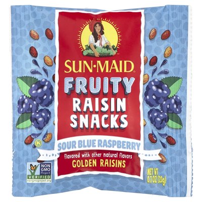 Sun-Maid, Rosinen-Fruchtsnacks, Saure blaue Himbeere, 7 Beutel, je 0,7 oz (20 g)