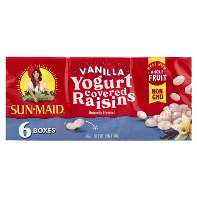 Sun-Maid, Yogurt Covered Raisins, Vanilla, 6 Boxes, 1 Ounce (28.3 G)