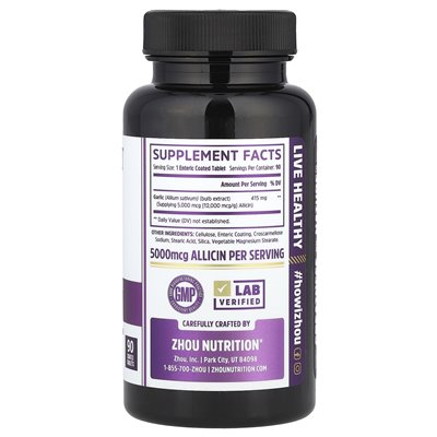 Zhou Nutrition, Ekstra Mocny czosnek, 90 tabletek powlekanych Zhou Nutrition, Ekstra Mocny czosnek, 90 tabletek powlekanych