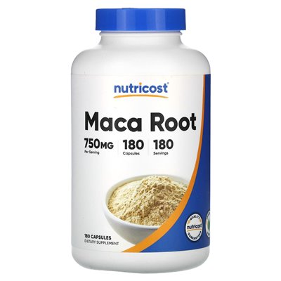 Nutricost, korzeń maca, 750 mg, 180 kapsułek