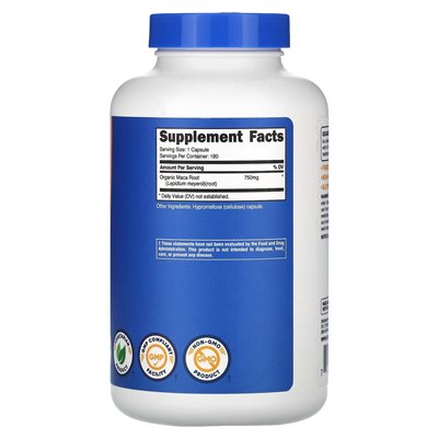 Nutricost, korzeń maca, 750 mg, 180 kapsułek