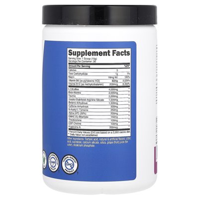 Nutricost, Performance, Pre-X, Xtreme Pre-Tracout Complex, winogrona, 1 funt (435 g)