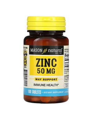 Mason Natural, Cynk, 50 mg, 100 tabletek