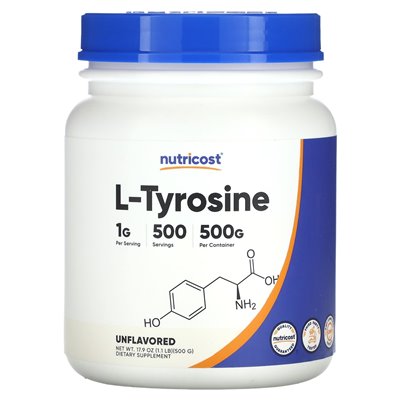 Nutricost, L-tyrozyna, niezmienna, 17,9 uncji (500 g)