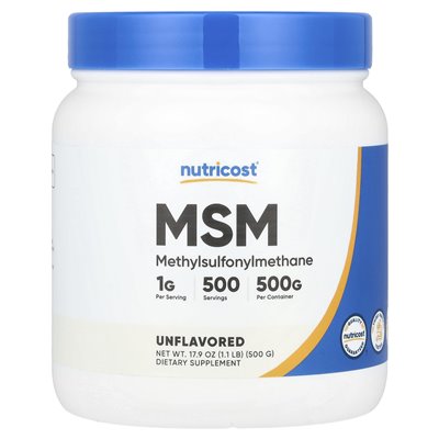 Nutricost, MSM, nieobsługiwane, 17,9 uncji (500 g)