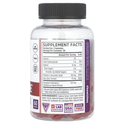 Zhou Nutrition, Elder-Mune ™, siła maksymalna, naturalna mieszana jagoda, 60 gumzy