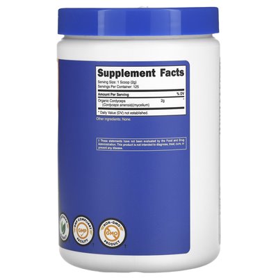 Nutricost, organiczne grzyby Cordyceps, niezmienne, 8,8 uncji (250 g)