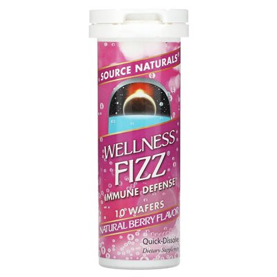 Source Naturals, Wellness Fizz, Obrona Immunologiczna, Naturalny Smak Jagodowy, 10 Waferków Source Naturals, Wellness Fizz, Obrona Immunologiczna, Naturalny Smak Jagodowy, 10 Waferków