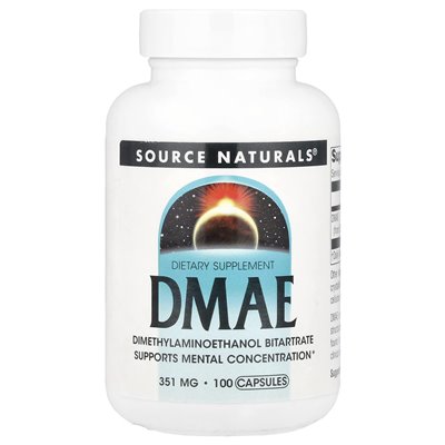 Źródło Naturals, DMAE, 351 mg, 100 kapsułek