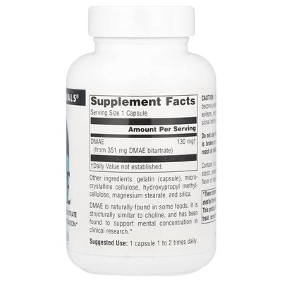 Źródło Naturals, DMAE, 351 mg, 100 kapsułek