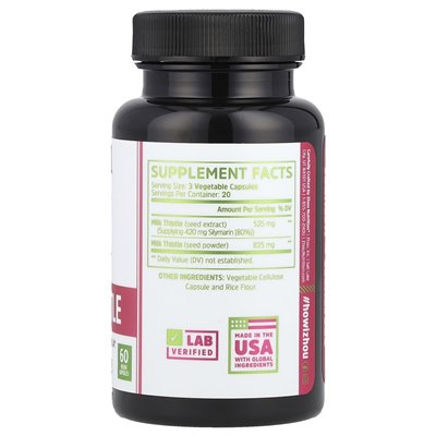 Zhou Nutrition, Milk Thistle, 1350 mg, 60 kapsułek warzywnych (450 mg na kapsułkę) Zhou Nutrition, Milk Thistle, 1350 mg, 60 kapsułek warzywnych (450 mg na kapsułkę)