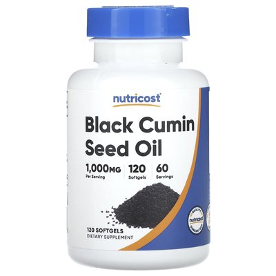 Nutricost, Schwarzkümmelöl, 1000 mg, 120 Softgels (500 mg pro Softgel)