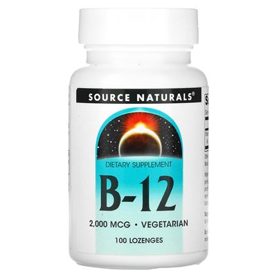 Source Naturals, B-12, 2000 mcg, 100 lozenges