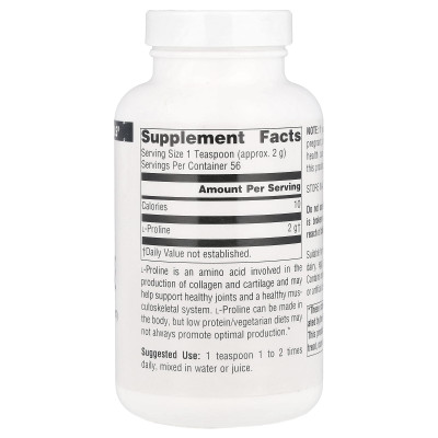 Source Naturals, L-Prolinowy Proszek, 113,4 g Source Naturals, L-Prolinowy Proszek, 113,4 g
