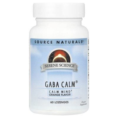 Źródło Naturals, Serene Science®, GABA Calm®, pomarańczowy, 60 ssania