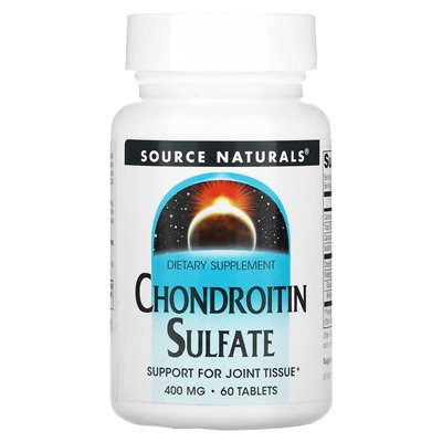 Źródło Naturals, siarczan chondroityny, 400 mg, 60 tabletek Źródło Naturals, siarczan chondroityny, 400 mg, 60 tabletek