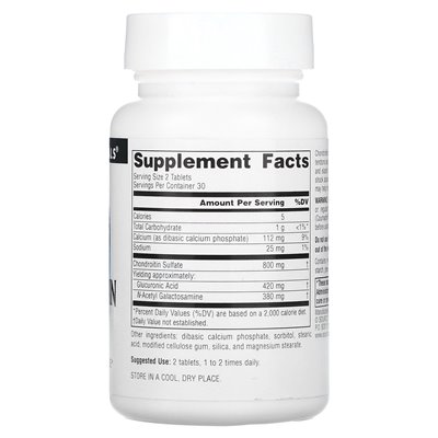 Źródło Naturals, siarczan chondroityny, 400 mg, 60 tabletek Źródło Naturals, siarczan chondroityny, 400 mg, 60 tabletek