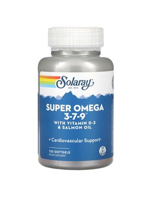 Solaray, Super Omega 3-7-9 with Vitamin D-3 & Salmon Oil, 120 Softgels