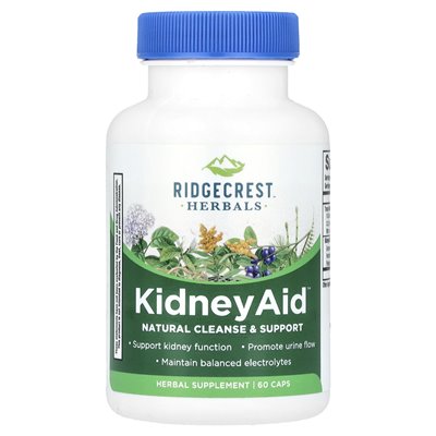 Ridgecrest Herbals, Kidneyaid ™, 60 czapek Ridgecrest Herbals, Kidneyaid ™, 60 czapek