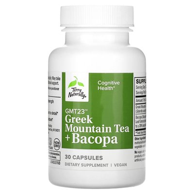 Terry naturalnie, grecka herbata górska + Bacopa, 30 kapsułek