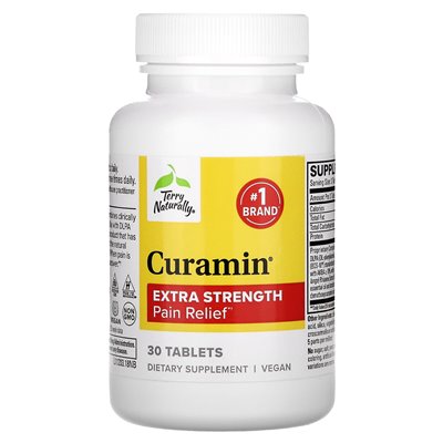 Terry naturalnie, curamin, ulga w bólu, dodatkowa siła, 30 tabletek Terry naturalnie, curamin, ulga w bólu, dodatkowa siła, 30 tabletek