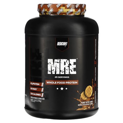RedCon1, MRE, Whole Food Protein, Peanut Masher Cookie, 7,16 funta (3250 g) RedCon1, MRE, Whole Food Protein, Peanut Masher Cookie, 7,16 funta (3250 g)
