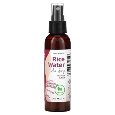 7 Minerałów, Spray do Włosów z Wodą Ryżową z Różą i MSM, 4 uncji (120 ml) 7 Minerałów, Spray do Włosów z Wodą Ryżową z Różą i MSM, 4 uncji (120 ml)