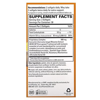 Terry naturalnie, zakręcony, mózg, 60 softgels Terry naturalnie, zakręcony, mózg, 60 softgels