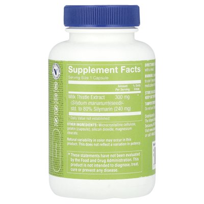 Witaminy Shoppe, ekstrakt z osty mlecznej, raz dziennie, 300 mg, 100 kapsułek