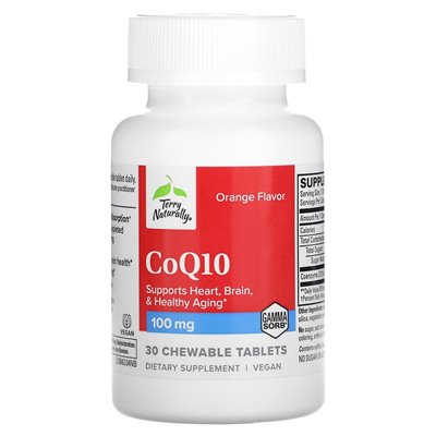 Terry Natural, COQ10, Orange, 100 mg, 30 Chewable Tablets