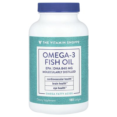 The Vitamin Shoppe, Omega-3 Fish Oil, EPA/DHA 840 MG, 180 Softgels