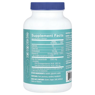 The Vitamin Shoppe, Omega-3 Fish Oil, EPA/DHA 840 MG, 180 Softgels