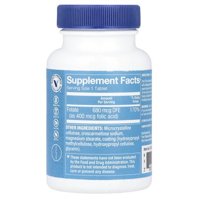 The Vitamin Shoppe, kwas foliowy, 680 mcg DFE, 300 tabletek