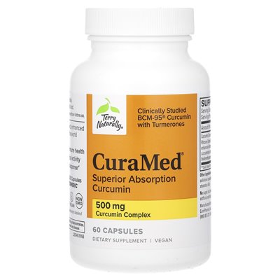Terry naturalnie, zakręcony, lepsza kurkumina absorpcji, 500 mg, 60 kapsułek