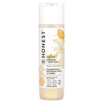 The Honest Company, odświeżający szampon + myjnie ciała, cytrusowe wanilia, 10 fl oz (295 ml)