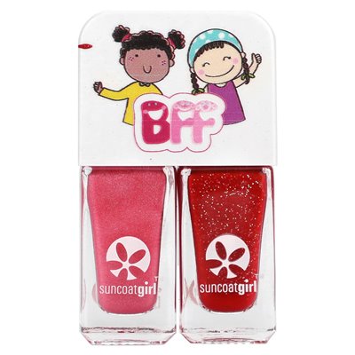 SunCoatgirl, Beauties Poliska do paznokci zestaw duetowy, Ballerina Pink Shimmer & Cherry Red, 2 -częściowy zestaw SunCoatgirl, Beauties Poliska do paznokci zestaw duetowy, Ballerina Pink Shimmer & Cherry Red, 2 -częściowy zestaw
