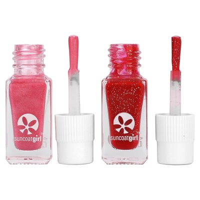 SunCoatgirl, Beauties Poliska do paznokci zestaw duetowy, Ballerina Pink Shimmer & Cherry Red, 2 -częściowy zestaw SunCoatgirl, Beauties Poliska do paznokci zestaw duetowy, Ballerina Pink Shimmer & Cherry Red, 2 -częściowy zestaw